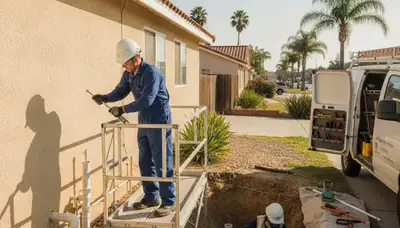 Plumber repairing pipe in Modesto, CA for plumbing repair service