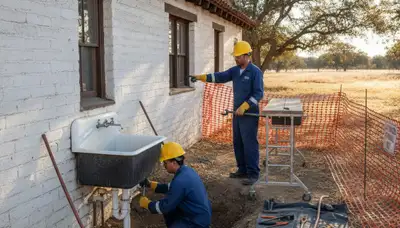 Plumber repairing a leak in Modesto, CA for local plumbing service