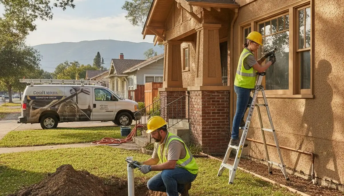 Plumber repairing a leak in Modesto, CA for plumbing repair service
