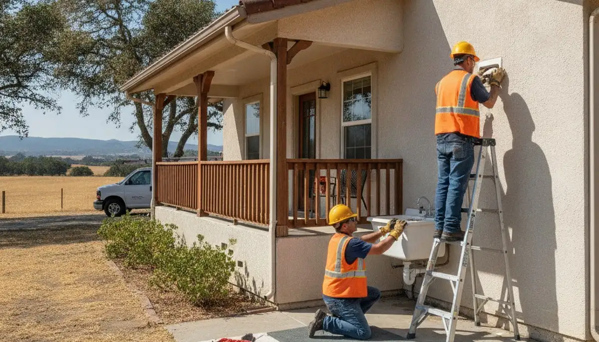 Plumber repairing pipe in Modesto, CA for plumbing repair service