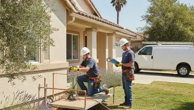 Plumber repairing a leak in Modesto, CA for residential plumbing service