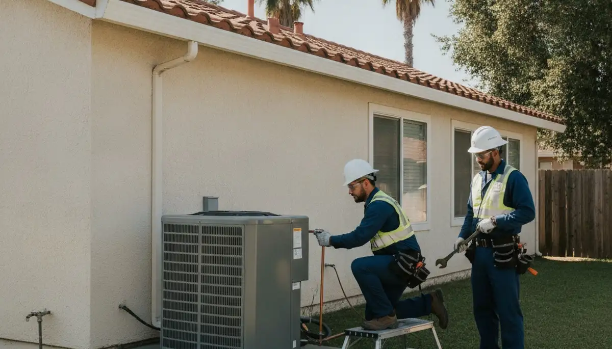 Plumber repairing a leak in Modesto, CA for plumbing repair service