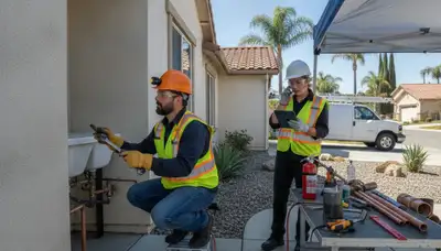 Plumber repairing a pipe in Modesto, CA for plumbingmodestoca-new.com