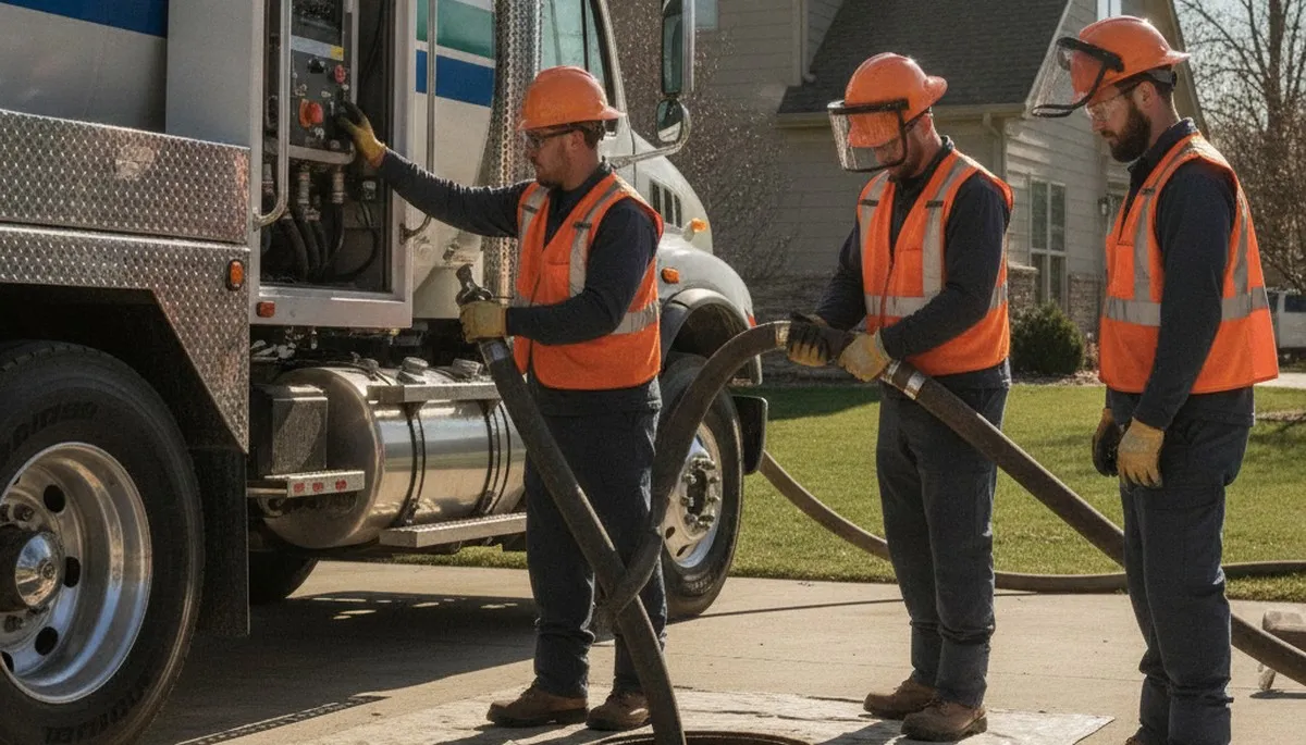 Modesto, CA septic pumping service truck for home plumbing repairs