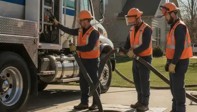 Modesto, CA septic pumping service truck for home plumbing repairs