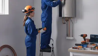 Tankless water heater installation service in Modesto, CA by local plumbing repair experts